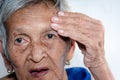 The old woman`s felling lonely.dementia and AlzheimerÃ¢â¬â¢s disease